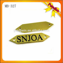 MB327 placas de metal personalizadas logos de la marca de fábrica etiqueta del cordón del metal con insignia de encargo